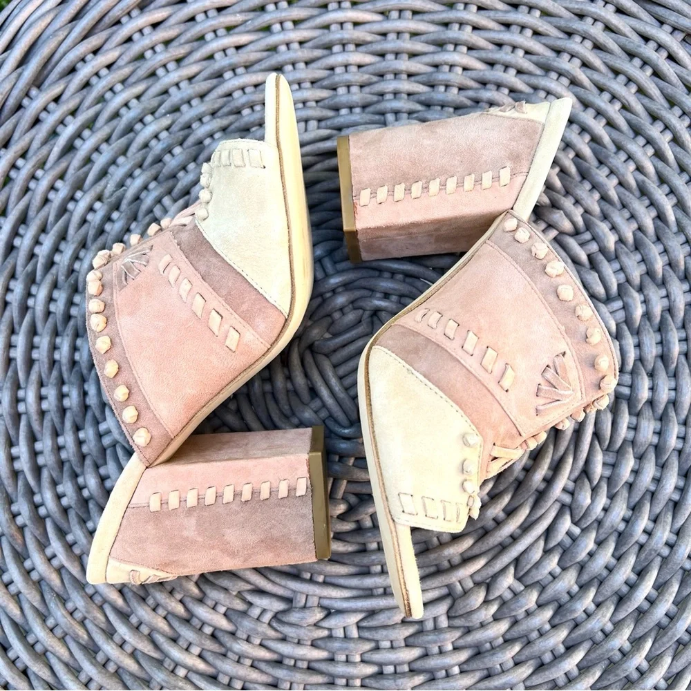 NWOT Sigerson Morrison Philip Suede Open Toe Mule Blush Sz 7.5 - Picture 6 of 11